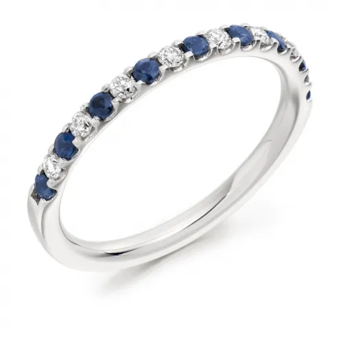 0.24ct Blue Sapphire And Diamond Eternity Band